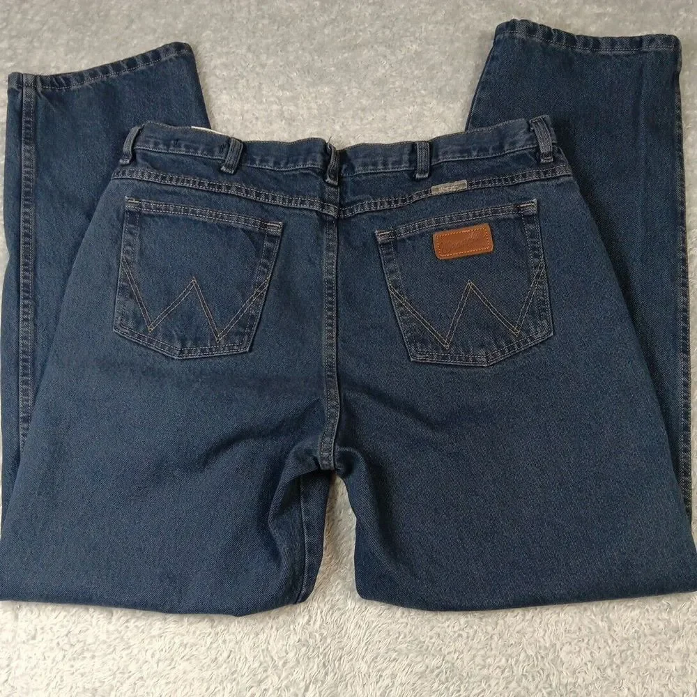 Wrangler Western Montana  Straight Fit Blue Jeans‎ Mens Size 40 X 33